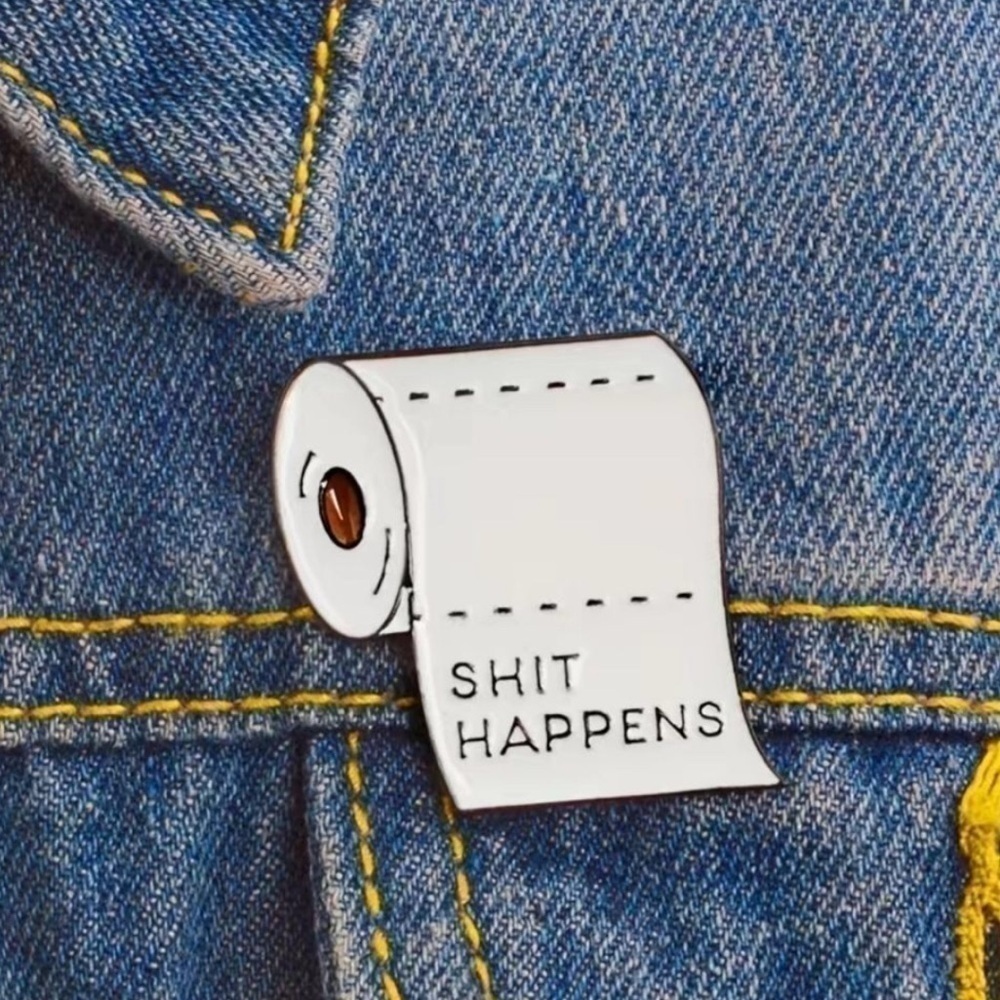 3/$25 Toilet paper enamel pin brooch adult humor